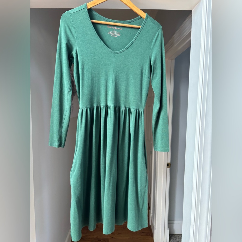 Hanna Andersson Hunter Green Long Sleeve Dress